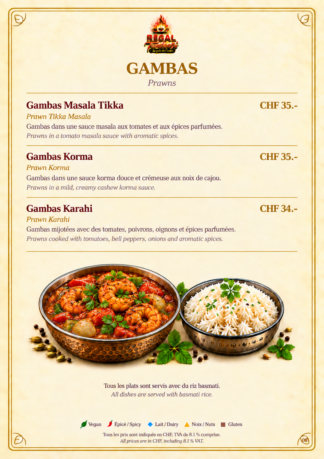Spécialités : Gambas